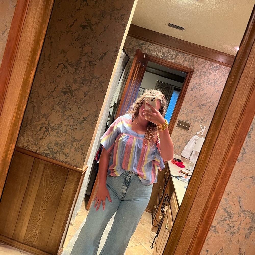 Multi colored Batwing blouse - Picture 3 of 4